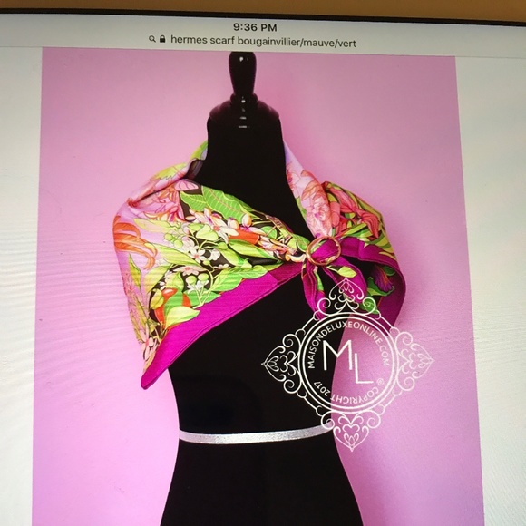 Authentic Hermès 140cm 65% cashmere/35% silk scarf - Picture 5 of 8